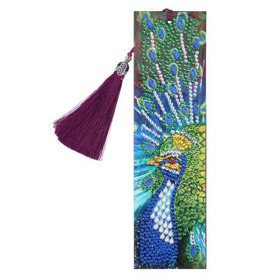 China Custom wholesale diy special diamond painting mold design personalization creative peacock bookmark for book for sale