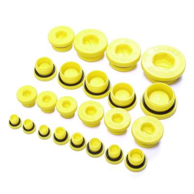 China Holes Screw Sealing Threaded Plastic Socket Sealing With Sealing Ring O Ring Blind Flange G/BSP/UNF/M Thread Inner Six Angle Wedge Pipe Plug Gasket for sale