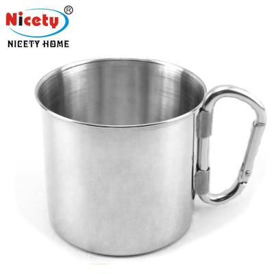 China No toxins; No leaching; No advance; No Equipment Stainless Steel Drinking Cup Plastic Taste Customized Camping Outdoor Folding Cup With Lock Handle for sale