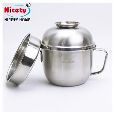 China Stainless Steel Heatable Camping Cooking Set Instant Noodle Cup Food Storage Container Set Camping Mug for sale