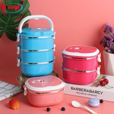 China Freshness Preservation Wholesale Stainless Steel Rectangular Stackable Lunch Box Multi Layer Lunch Bento Box For School for sale