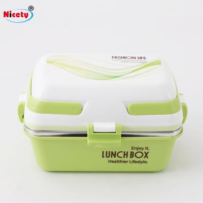 China Eco-friendly Cheap Sealed Biodegradable Fiber Freshness School Lunch Box Lunch Box With Tableware Sets for sale