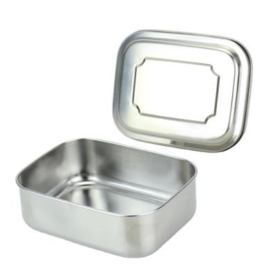 China Durable Stainless Steel Lunch Items Rectangular Safe Food Container Box Eco Friendly Lunch Box for sale