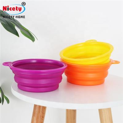 China Red Color Eco - Friendly Silicone Food Grade Collapsible Dog Bowl for sale