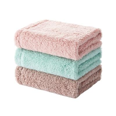 China Custom Gray Pink White Brown Square Towel Rectangle Absorbent Face Washing Bathing Soft Cotton Hand Towel for sale