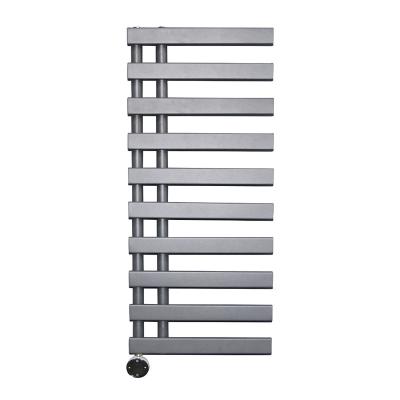 China Designer White and Charcoal Modern Flat Panel Heated Towel Rails Bathroom Ladder Radiator Anthracite for sale