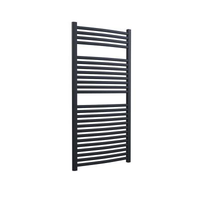 China Designer Heated Towel Rail Contemporary Dual Fuel Thermostat Timer Straight White Charcoal Towel Heater for sale