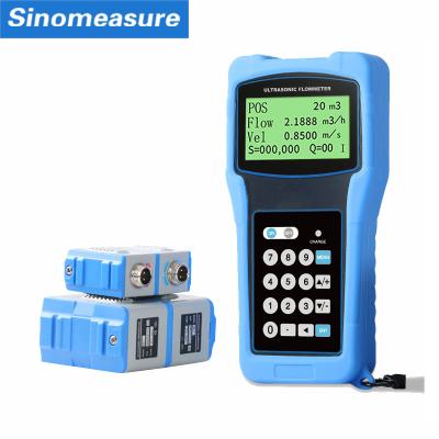 China portable strap on DN32-DN6000 non-contact flow meter DN32-DN6000 separate fixed ultrasonic flow rate tester river water ultrasonic flow meter for sale