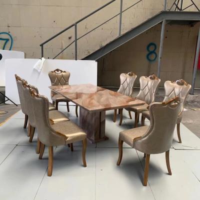 China Modern Royal Marble Dining Table Set 6 Seater Dining Table Set Design Luxury Royal Dining Table Sets for sale