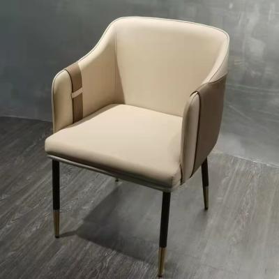 China High Quality Luxury Modern Metal Legs Dining Chair Modern White Tufted Velvet Leather Dining Chair for sale