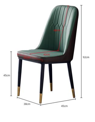 China Modern Hot Sale Different Colors Optional PU Chair Brown Leather Dining Chair With Paint Metal Tube Legs for sale