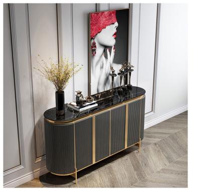 China (Other) Hot Selling Modern Luxury Adjustable Sideboard Gold TV Console Table End Tables Console Table Sideboard for sale