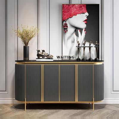 China Factory Supply Narrow Stainless Steel Adjustable Sideboard Console Table Luxury Console Table (Other) for sale