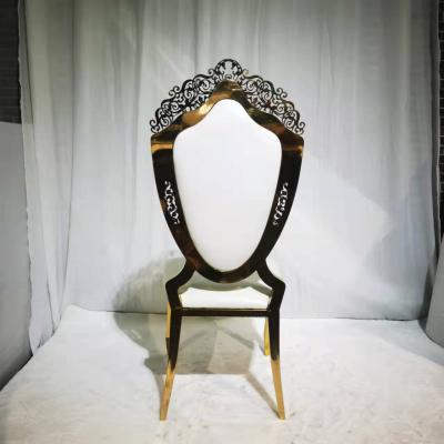 China Contemporary Royal Queen Chair Cushion Luxury Wedding Furniture Dining Silver Stainless Steel Throne Chairs For Sale for sale