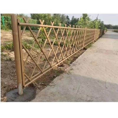 China Easily Assembled Classic Design Power Coated Modern Sustainable Classic Imitation Bamboo Fence For Garden for sale