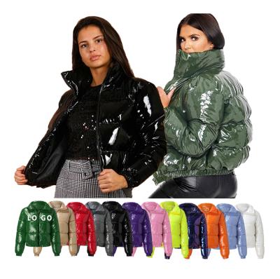 China 2022 QUICK DRY new colorful QUICK DRY stripper Winter Zipper Bubble crop shorts down jackets plus size women's coats for sale