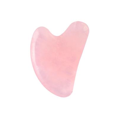 China Stone Grade Heart Shaped Jade Guasha, Rose Quartz Guasha of Face Lift Guasha Rose Pink Jade Quartz Body Roll A for sale