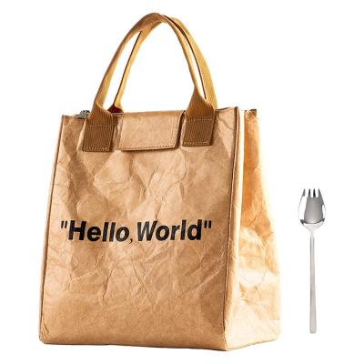 China Large Reusable Thermal Lunch Tote Tyvek Paper Bag Waterproof Insulated Cooler Bags for sale