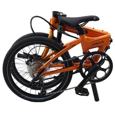 China Low Moq 6061 Adult Alloy Orange Small Launch Size Easy To Carry Folding Bike for sale