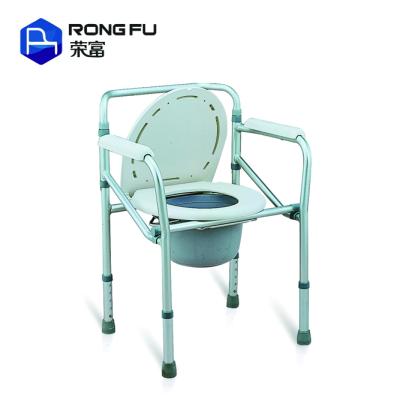 China portable folding commode chair with toilet seat commode chair polyethylene handrail bucket toilet RF-JB303C for sale