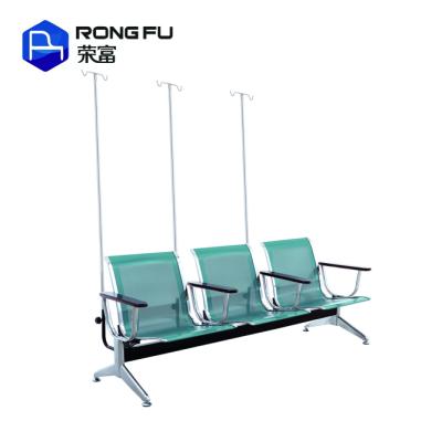 China Hospital chair powder coated steel hospital chair for transfusion (with infusion pole) for sale