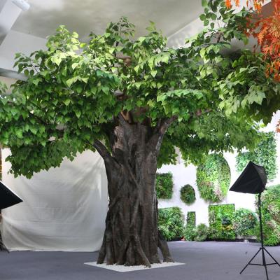 China 2021 Large High Simulation Faux Green Leaf Ornamental Cheap Outdoor Indoor Eco-friendly Large Artificial Apple Tree Fruit Trees 3.5m for sale