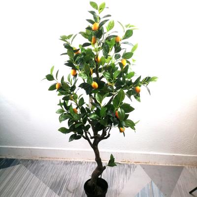 China Artificial Bonsai Plants Materials Orange Tree Eco-friendly Artificial Lemon Small Tree For Home And Garden for sale