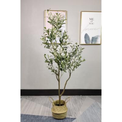 China Eco-friendly Indoor Fake Olive Tree Plants That Look Real, Best Selling Artificial Decoration Indoor Silk Plant Olive Tree for sale