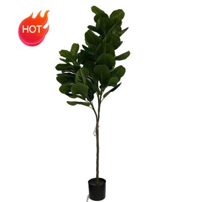 China Environmental Artificial Fiddle Leaf Fig Tree in Planter, Indoor Outdoor Fake Plant Fiddle Leaf Artificial Tree for sale