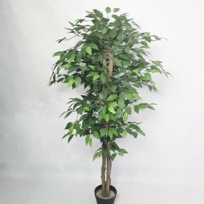 China Durable Cheap Plastic Realistic Weeping Bonsai Benjamin Ficus Plant Tree Decor Artificial Fig for sale