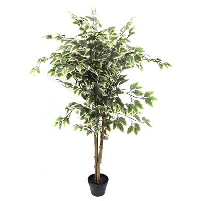 China Home Office Artificial Banyan Tree 120cm Durable Realistic Floor Decorative Small Bonsai With Pot for sale