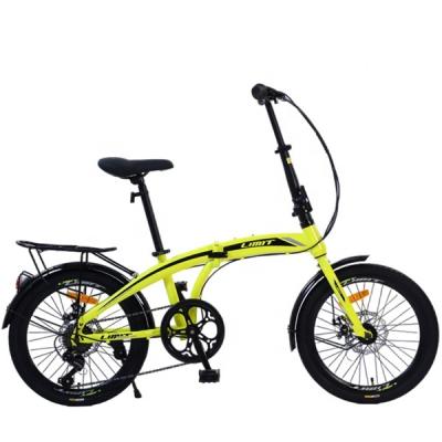 China 20 inch Folding Pedal Adult Bicycle Mountain Bike Steel Frame Disc Brake Steel Outdoor Folding Aluminum Ring for sale