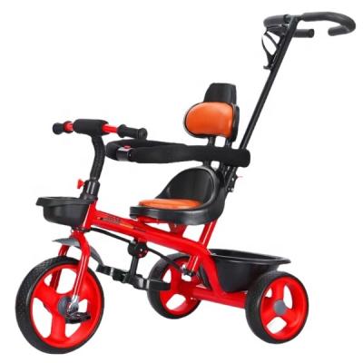 China Factory hot sale 3 in 1 kids tricycle for 2-4 year old EVA wheel kids tricycle push handle child safety slide midd pedal silent BF-518A for sale