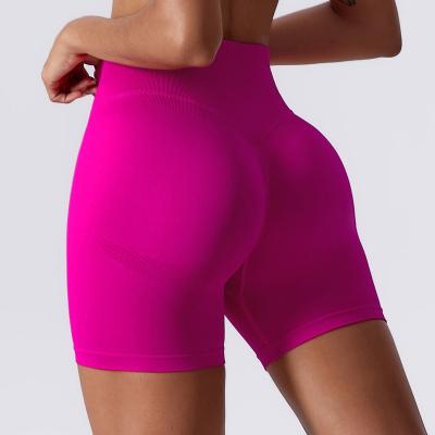 China Breathable Hot Selling Seamless High Waist Yoga Shorts Women's Sports Elastic Tight Pants Running Fitness Shorts for sale