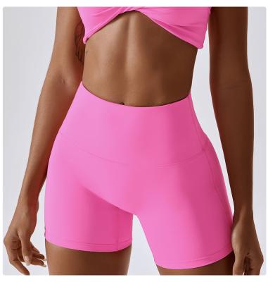 China Custom Logo Women High Waist Compression Breathable No Running Front Seam Stretchy Quick Dry Yoga Shorts for sale