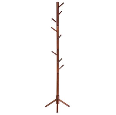 China Wholesale Viable Single Brown Position Hook Rack Display Rack Solid Wood Coat Hanger for sale