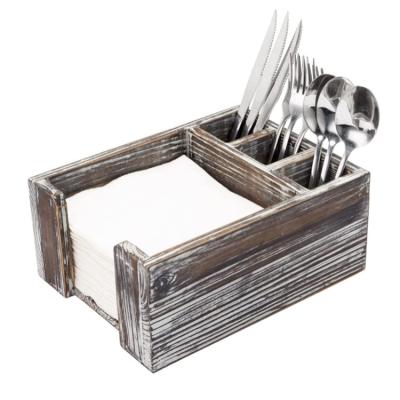 China New Arrival Best Selling Gray Vintage Hotel Kitchen Tableware Organizer Napkin Holder for sale