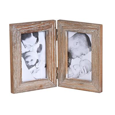 China Decorative Photo Frame Selling Natural Wood Acrylic Sheet Farmhouse Wall Table 4x6 Wooden Rustic Double Picture Frames for sale