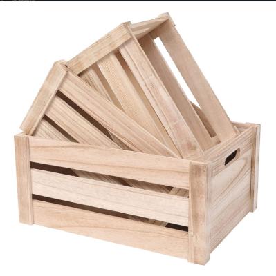 China Wholesale Decorative Viable Storage Vegetables Fruit Wooden Crate Box Small Wooden Boxes Wooden Box for sale