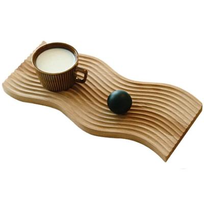 China Morden ins style blogger recommend water wave shape trays wooden tray decorative tray for sale