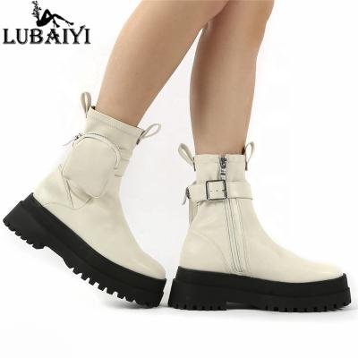 China Durable Large Size Handmade Zipper Boots 3CM Genuine Leather SIZE47 Women Shoes Boots With Bag Platform Boots for sale