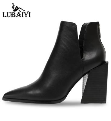 China 2021 High Heel Shoes Woman New Arrivals Strange Style Ladies Round Booties Heels Women Ankle Boots for sale