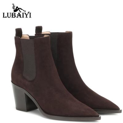 China Hot Selling Fashion Thermal Women's High Heel Ankle Booties Ladies Designer Shoes Ankle Leather Boots For Women for sale