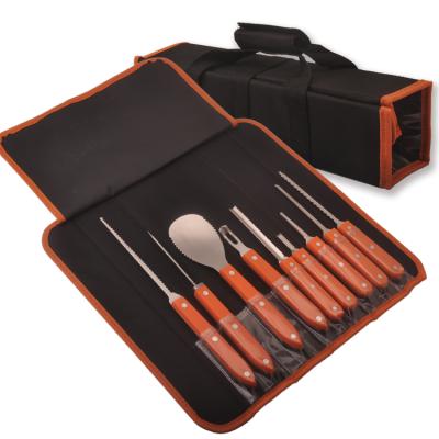 China 9 Piece Pumpkin Metal Carving Tool Kit for sale