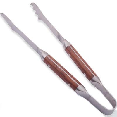 China Easily Cleaned High Quality Pink Wooden Handle BBQ GRILL Tongs for sale