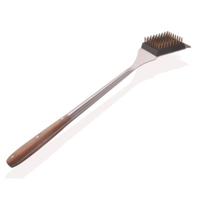 China Easily Cleaned High Quality Pink Wooden Handle BBQ GRILL Cleaning Brush for sale