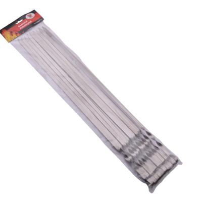 China Easily Cleaned 60cm Stainless Steel BBQ Skewer Set With Carry Nylon Bag for sale