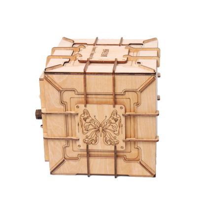 China Kids Action Ability 3D Lock Mechanical Wooden Wooden Box With Password Bricks And Novelty Puzzle Creative Gifts Educational Items For Children for sale