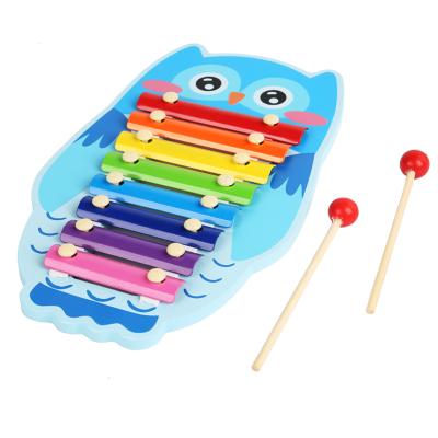 China Set of high quality wooden animal musical instrument toy piano music cartoon music xylophone keyboard animal toy for sale