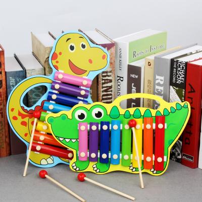 China Hand 8 Tones Wooden Piano Kids Dinosaur Blow Musical Educational Percussion Instrument Set Set Mallets Xylophone for sale